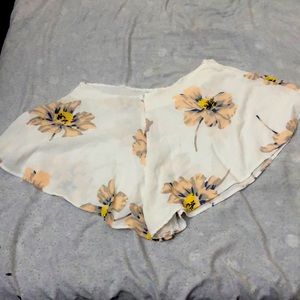White floral shorts